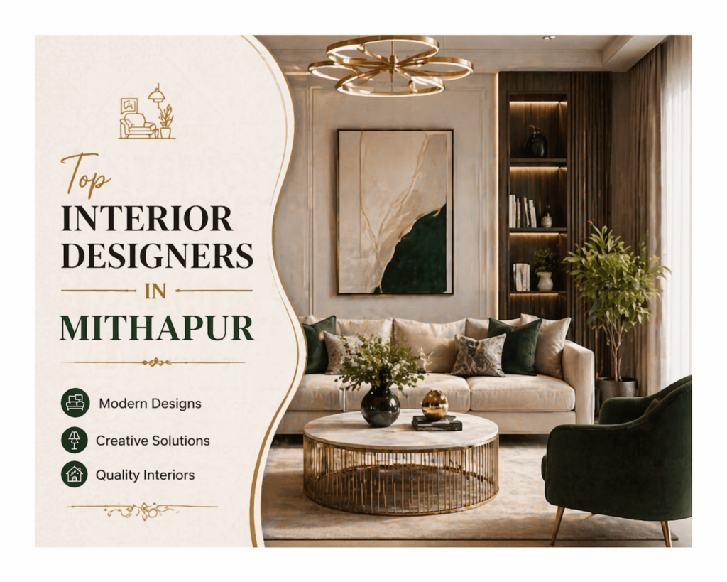 Elegant Top Interior Designers in Mithapur modern living room design banner